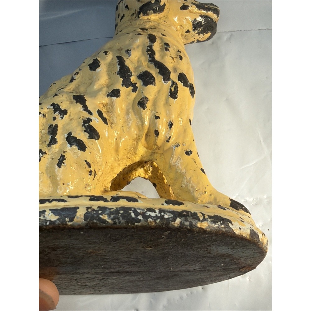 Antique Hubley Cast Iron Seated Pointer Dog Paperweight Figurine Doorstop 6" - Picture 12 of 16
